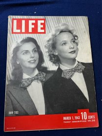 1943年3月美国生活杂志，图文专题介绍宋美龄旅美在众议院演讲，如何分辨日本人和中国人，关于地球仪的解说