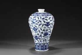 明代-青花花卉纹梅瓶