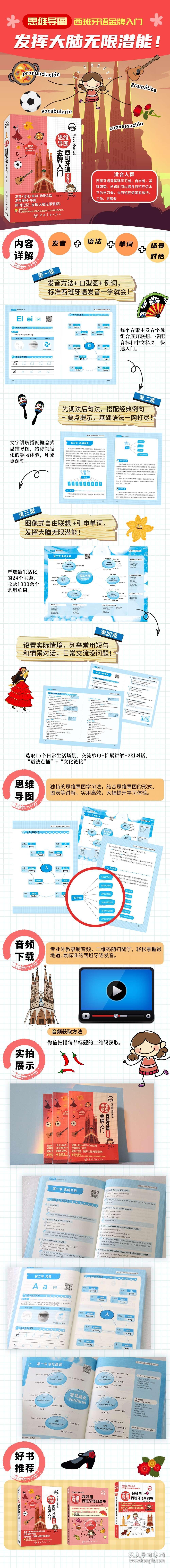 新华正版 思维导图西班牙语金牌入门 陈媛 9787515920603 中国宇航出版社