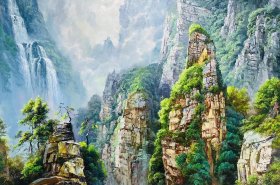 全新朝鲜油画，纯手绘油画，  风景油画