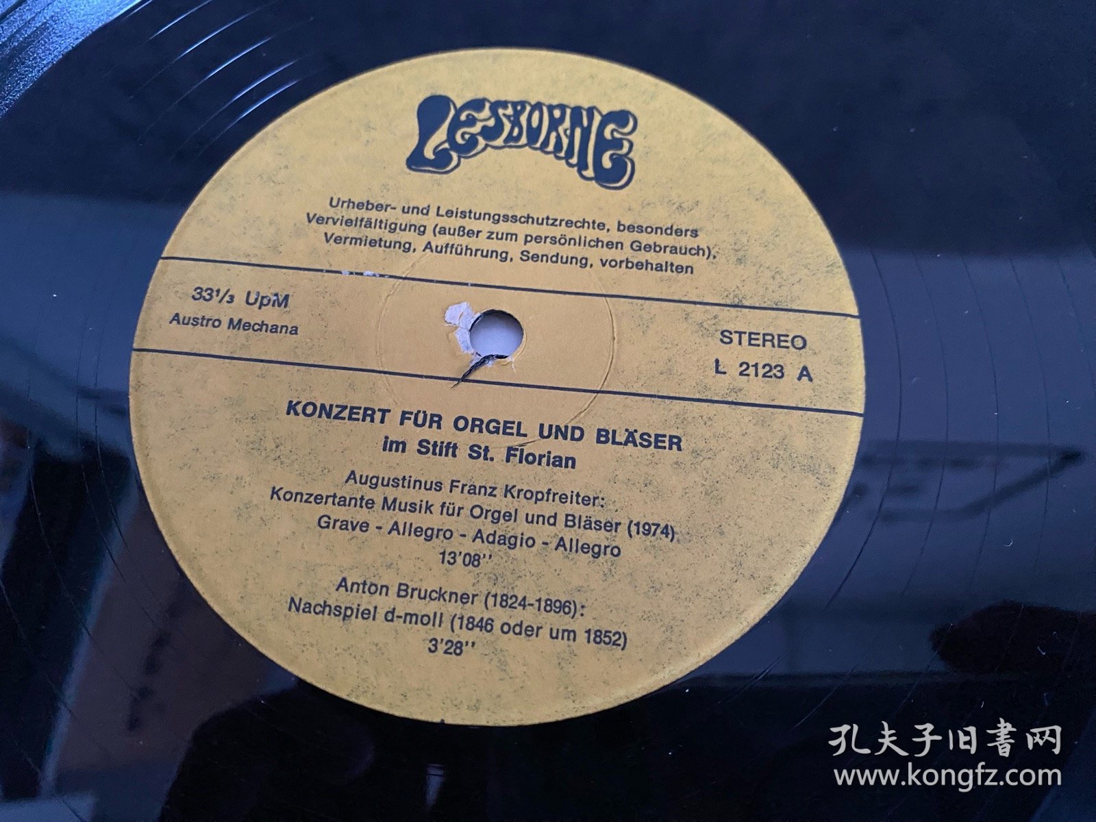 德版 布鲁克纳 d小调后奏曲 无划痕 12寸LP黑胶唱片