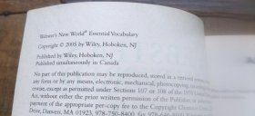 WEBSTER'S NEW WORLD ESSENTIAL VOCABULARY（平装小16开 2005年印行 有描述有清晰书影供参考）