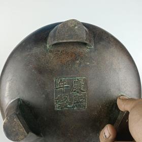 古董   古玩收藏   铜器  铜香炉   尺寸长宽高:20/19/18厘米 重量：