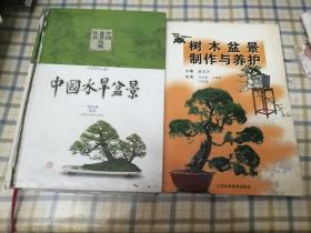中国水旱盆景+树木盆景制作与养护 两本合售