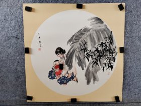 梁兰庄老师写意人物，梁兰庄，1958年生，山东人，书香门第，自幼爱好书画，成年后进修于师范大学美术系，尤擅山水，现为齐鲁书画协会会员，花鸟水墨研究会会员。