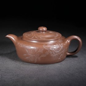 捡漏！宜兴老式如扁顾景舟怀旧纯手工泡茶库存家用茶壶摆设观赏紫砂壶约350毫升