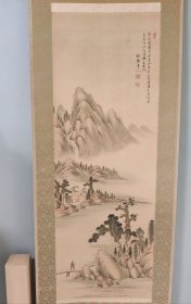 日本回流字画，春景山水图