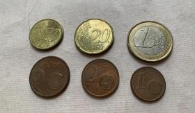 欧元硬币6枚