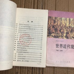 90九十年代世界近代现代史，世界历史，上册下册合售，无笔迹