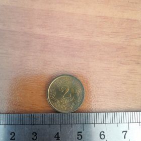 外国老钱币 哈萨克斯坦 1993年2坚戈铜币直径17毫米