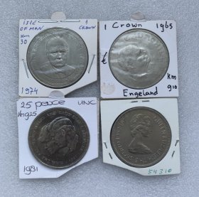 英国 马恩岛 泽西岛 新西兰 福克兰群岛 克朗型纪念币10枚 全新未流通 不议价