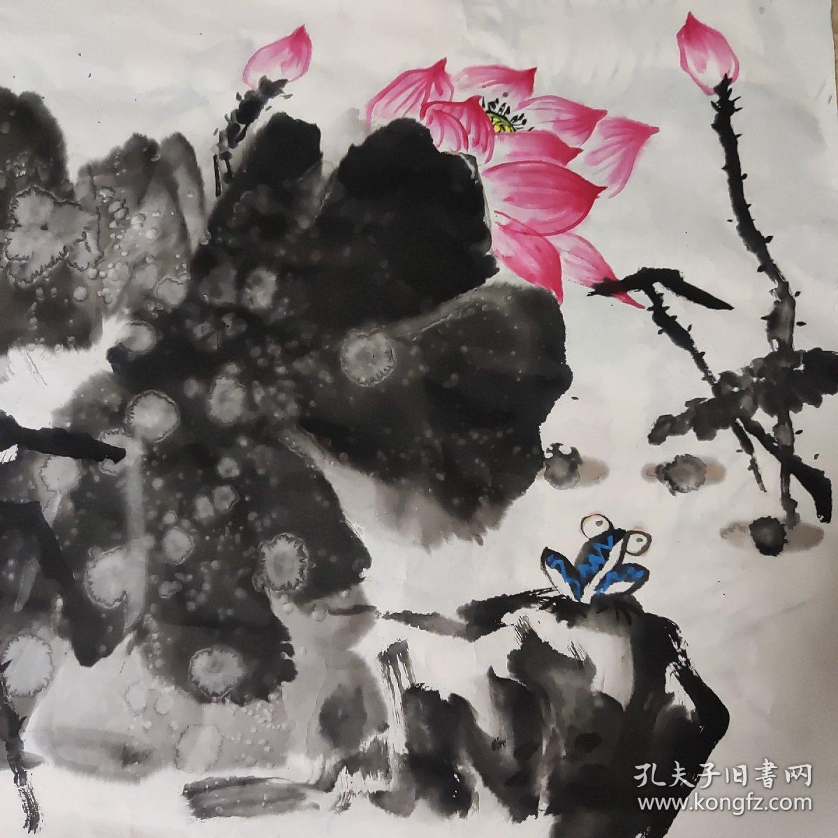 田力国画习作(15)  62cm*62cm  （落款无钤印章 无签名）
1946年出生，北京市人，1968年毕业于北京市工艺美术学校，1987年毕业于北京民族大学美术系。现为中国美术家协会会员，中国版画家协会会员。