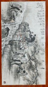 徐培晨精品国画《群猴聚相亲》一幅，六尺整纸，96厘米//178厘米