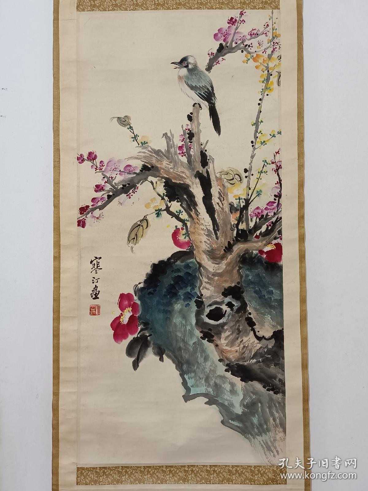 老立轴花鸟画江寒汀