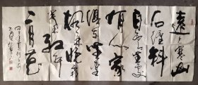 中国书法家协会会员，上海著名书法家徐惠忠古诗书法一幅，大十一平尺，卖家保真，包邮，优价（存书画厢）