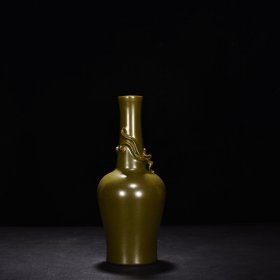 旧藏 清乾隆茶叶末釉螭龙纹摇铃尊 高10厘米 宽20厘米
