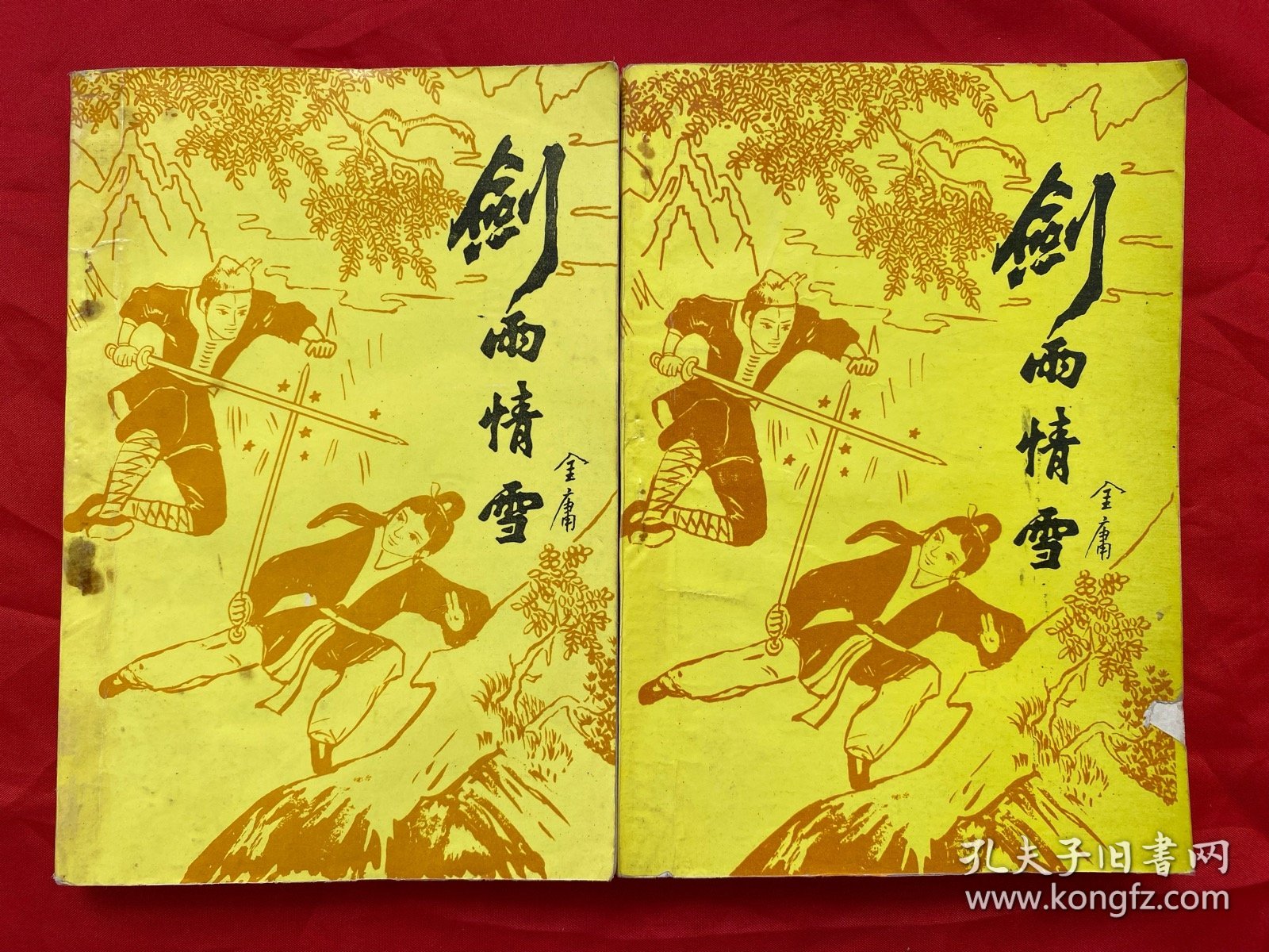 老版武侠小说，绝版，未阅本，无笔迹，剑雨情雪，青海人民出版社，金庸著，1套2册全