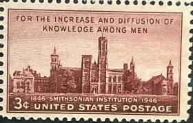 美国邮票 1946年史密森尼博物馆百年.建筑 1全新