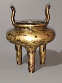 古董 古玩收藏 铜器 铜香炉 传世铜炉 回流铜香炉 纯铜香炉 长11厘米，宽11厘米，高14厘米，重量1.6斤