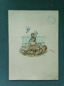 16开，50年代（名家绘画）画片，沙市市凤台坊小学《童话故事》