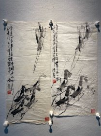 陈硕石之女  陈星
左74*33cm，右68*34cm软片
陈星，画家陈硕石的女儿，北京行宫书画院院士