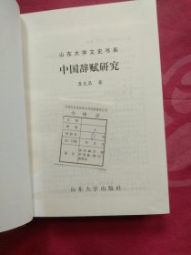 山东大学文史书系：中国辞赋研究