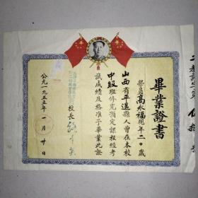 1955年毕业证书（带毛主席像）