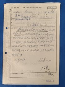 六十年代前后 上海市南区 房地产管理所人民来信经办单 来文者：潘松颐。尺寸26*18厘米，2页