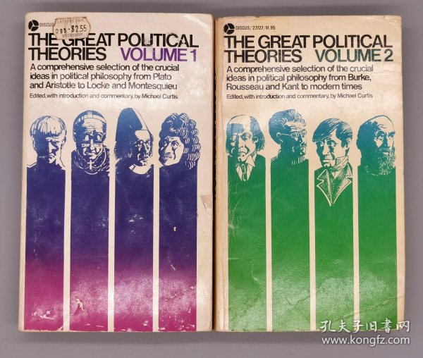 《伟大的政治理论 1-2卷》 The Great political Theories 1-2 [ Discus Books 1961年版 ]（政治学）英文原版书