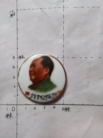 毛主席像章（瓷章，咏梅 待到山花烂漫时 她在丛中笑）