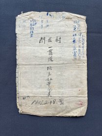 1951年，闫庄村坛主以上登记表