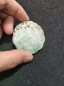 古玩旧藏和田翠玉牌子