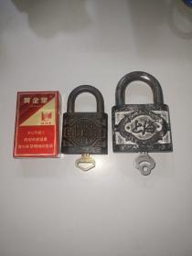 上海2208老锁、GOLDD00R4507老锁〖老锁两把和售，带钥匙正常使用〗