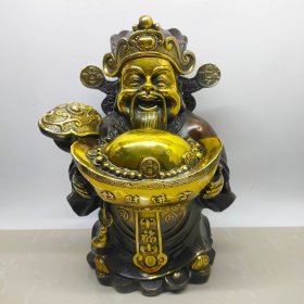 铜中号招财进宝，财神爷一个 重约3.88㎏