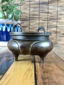 古董   古玩收藏  铜器   铜香炉   尺寸长宽高:13/13/10厘米，重量:3斤