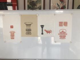 2215文创作品，仿古色宣，可用来提拔，补画，创作等，尺寸30×50cm,40*30cm