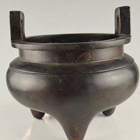 古董  古玩收藏   方耳铜香炉   尺寸:15/15.5/16厘米 重量：6.6斤左右
