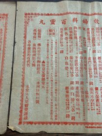 民国时期 红印 “梁耀堂神效妇科百灵丸”中医药广告 药房单 2大张，漂亮难得，办展佳物~