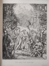 1879年蚀刻版画，35*25厘米，《格莱亨伯爵》。莫里茨·冯·施温德（Moritz von Schwind 1804-1871）作品，蚀刻师 W.Hecht