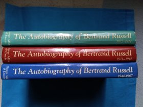 The Autobiography of Bertrand Russell 《罗素自传》英文原版， 布面精装本 （大开本） 全三卷