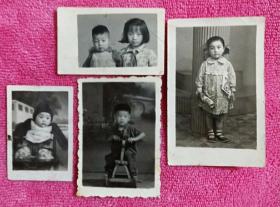 60年代儿童老照片一组4枚