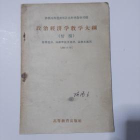 政治经济学教学大纲（初稿）1956年一版一印