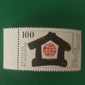 德国邮票 西德1992年房屋 地球仪 1全新