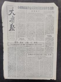 大庸报1张.，8开两版．1960.11.19