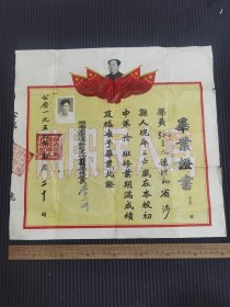 五七年湖南省衡阳干部文化補习学校，毕业证书，学员河北涉县人，，校长，李兴洲