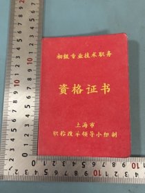 资格证书：1988年上海造纸机械总厂，上海市职称改革工作领*小组