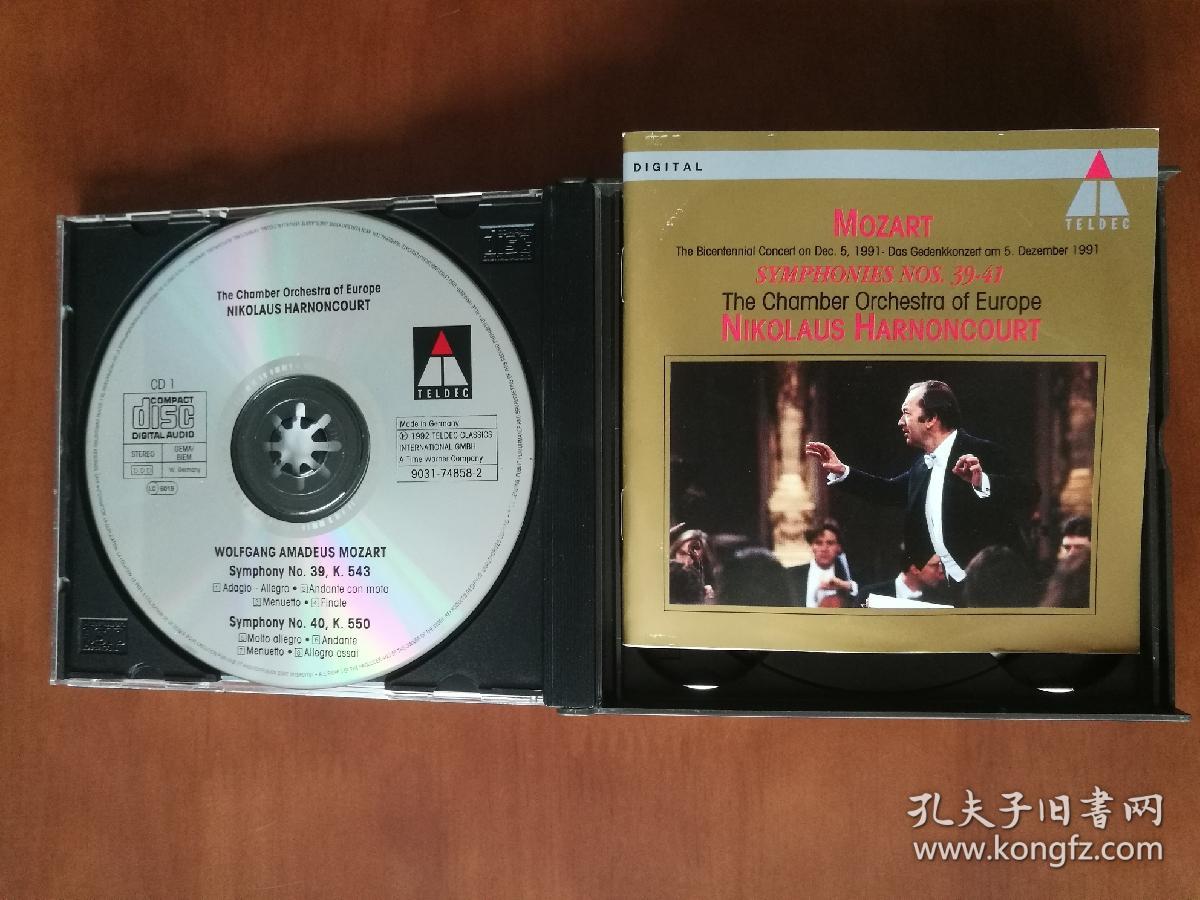 莫扎特：第39.40.41交响曲  原版CD唱片双张  包邮