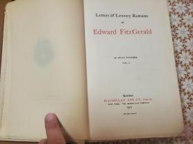 Letters and literary remains of Edward FitzGerald 7册全 包邮