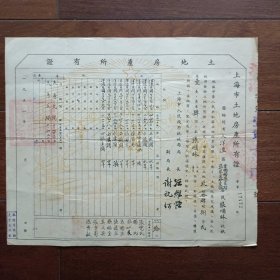 1951年上海市土地房产所有证（洋泾区金桥乡张家村）