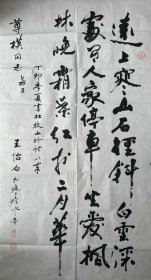 著名诗人、上海市佛教协会副会长王怡白书法《杜牧山行诗》